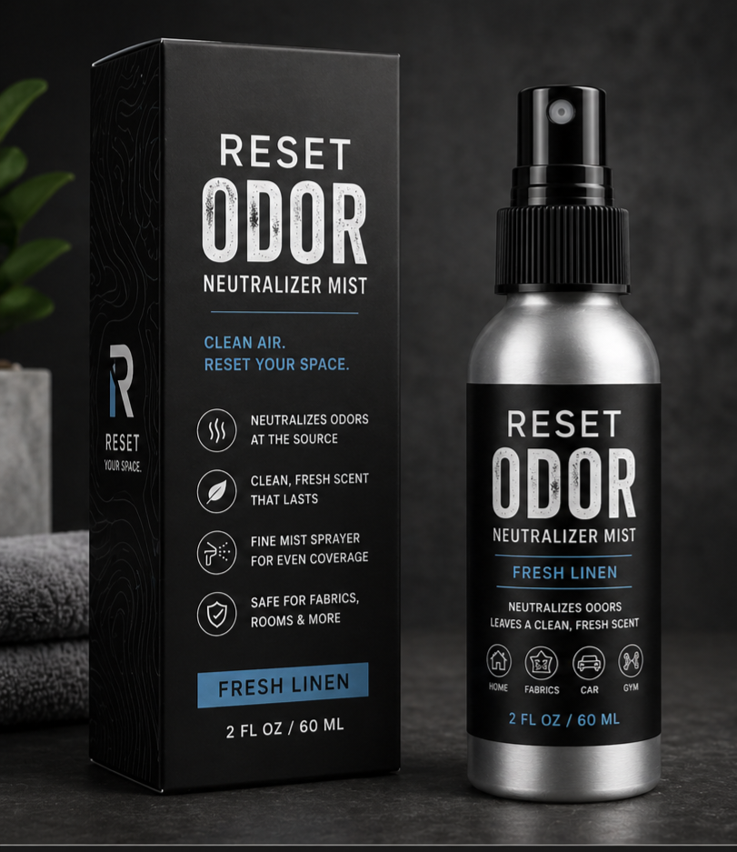 Reset Mist™ Odor Neutralizer Spray – Fresh Linen (2 oz Portable Spray)